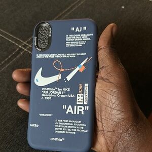 Off-White Black iPhone Case with Signature Design